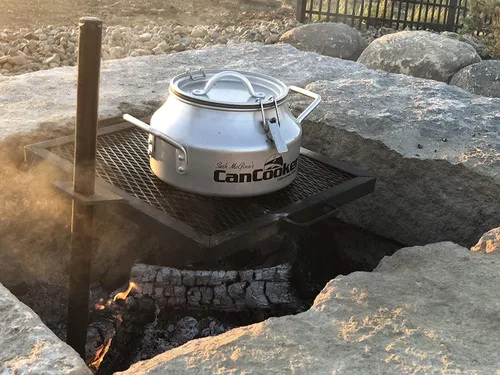 Vista 7 de GameMaker Parrilla de Cocina de Fuego Abierto – Parrilla de Campamento Portátil para Cocina de Llama Abierta, Fogatas, Anillos de Fuego al Aire