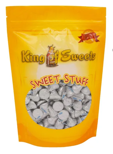 Vista 5 de Gotas de chocolate con leche de 1 libra envueltos individualmente, sin gluten en una bolsa resellable de King Of Sweets a granel