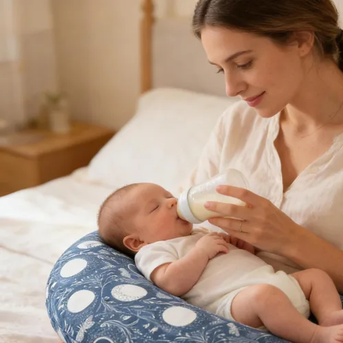 Vista 3 de Winmany Funda de almohada de lactancia para bebé, funda de almohada extraíble para lactancia materna, lindo patrón para niñas y niños, funda