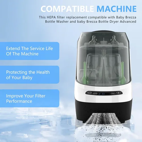 Vista 3 de Filtro HEPA de repuesto compatible con Baby Brezza Bottle Dryer Advanced y Baby Brezza Bottle Washer Pro