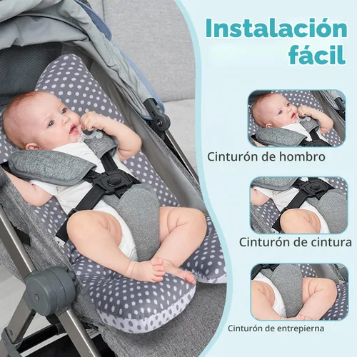 Vista 3 de Miracle Baby Forro de asiento de cochecito, cojín de algodón suave y transpirable, reversible y lavable a máquina para bebés