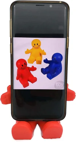 Vista 6 de Zugar Land Soportes para teléfono de 4 pulgadas con diseño de cara sonriente exprimible (paquete de 3) accesorios de escritorio para aliviar