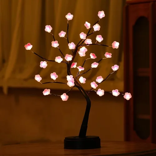 Vista 9 de Meonua Luces de árbol bonsái para decoración de Pascua, lámpara de árbol de luciérnaga de 20 pulgadas con 108 luces LED, alimentadas por