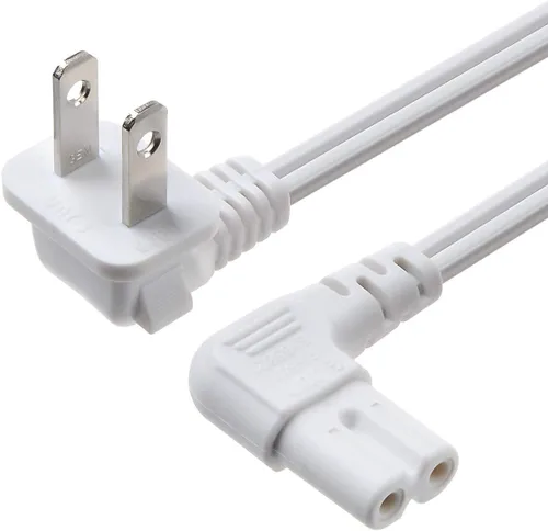 Vista 9 de Cable de alimentación universal de 2 clavijas en ángulo de 18 AWG - NEMA 1-15P a IEC320 C7 Figura 8 Conector de escopeta, cable de alimentación