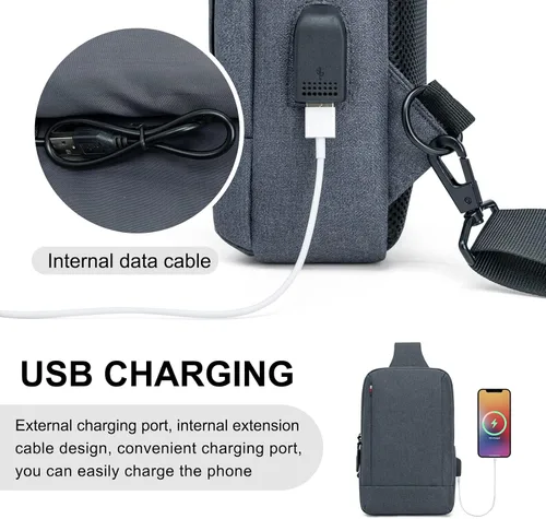 Vista 3 de ecosmile Bolso bandolera bandolera bandolera para hombres y mujeres, bolsas de viaje para trabajo