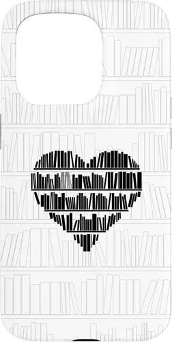 Vista 14 de Bookworm Book Lover Minimalist Heart White Case for iPhone 17