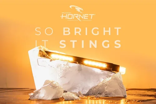 Vista 9 de Putco Hornet™ Barra de Luz Estroboscópica LED Ámbar Sigilosa para Techo, Barra de Luz LED de 16" de Largo - Estroboscópica Ámbar