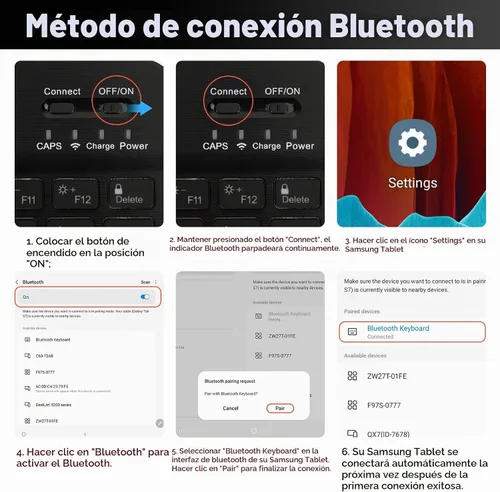 Vista 9 de LAMA Funda con teclado retroiluminado con mouse para Samsung Galaxy Tab S10 Lite/S10 FE/S9 FE de 10.9 pulgadas, funda delgada con teclado y mouse