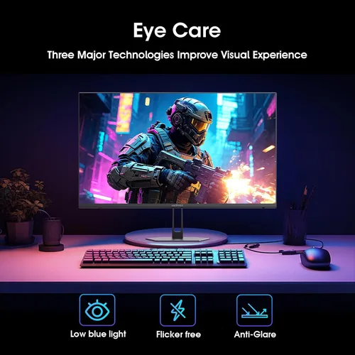 Vista 5 de Amzfast - Monitor de juegos de 24 pulgadas 180Hz 200Hz FHD 1080p, monitor de computadora, sincronización adaptativa de 1 ms, 3000:1, pantalla HDR