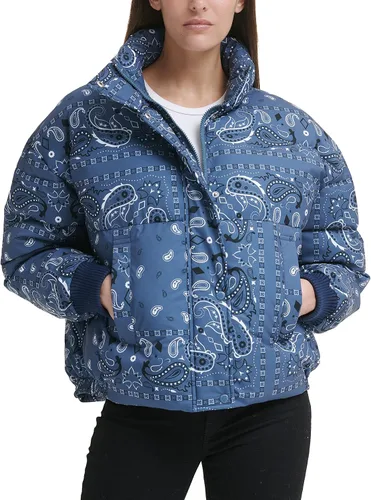 Vista 8 de Levi's Chaqueta acolchada con cintura ceñida para mujer Berry con capucha