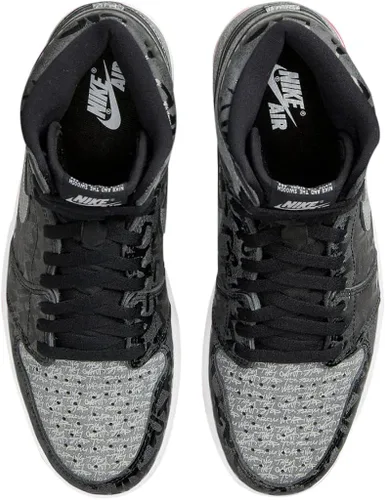 Vista 5 de Men's Jordan 1 Retro High OG Rebellionaire BlkWht-Particle Grey (555088 036)