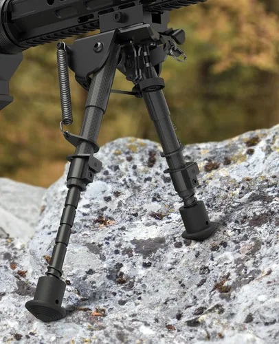 Vista 7 de EZshoot Carbon Fiber Rifle Bipod, 6-9 Inches, Picatinny Rail Adapter