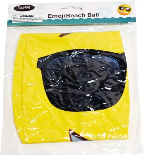 Vista 2 de Coconut Float Emoji - Pelotas de playa inflables de 18 pulgadas, ideales para fiestas de verano y eventos de natación