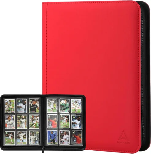Vista 7 de Carpeta de 9 bolsillos para tarjetas intercambiables, capacidad 540 con cierre de cremallera, protector de tarjetas de piel sintética de doble cara