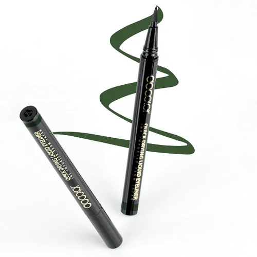 Vista 19 de Docolor - Lápiz delineador de ojos impermeable súper delgado y preciso, delineador líquido negro para todo el día, maquillaje profesional, lápiz