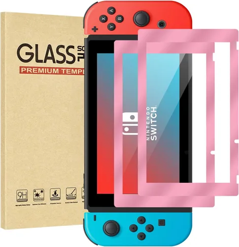Vista 9 de Paquete de 2 protectores de pantalla de vidrio templado con borde verde para Switch Model 2017 [6.2 pulgadas], transparente HD, antiarañazos