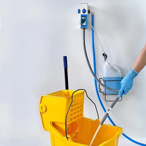Vista 7 de Proporcionador de cubo de fregona individual, dispensador de dilución química de limpieza para aplicación en hotel, escuela, tienda, restaurante