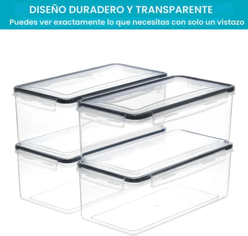 Vista 7 de Vtopmart - Recipientes de almacenamiento para pasta, paquete de 8, recipientes herméticos de 3.2L