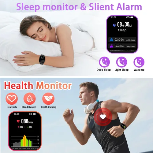 Vista 3 de Reloj Inteligente para Mujeres Rastreador de Fitness: Hacer y Contestar Llamadas Smartwatch Impermeable para Correr Compatible con Teléfono Android