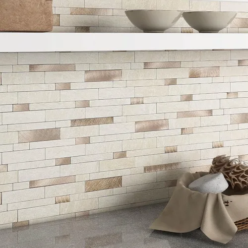 Vista 8 de BeNice Backsplash - Azulejos de pared despegar y pegar para cocina, adhesivos lineales de mosaico estilo metro autoadhesivos impermeables para baño