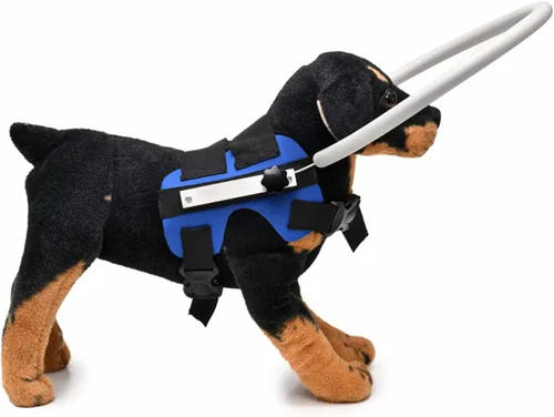Vista 6 de GabeFish Arnés de anillo para perro ciego, anillo ciego ligero para mascotas, protector de golpes para perros ciegos, azul, pequeño