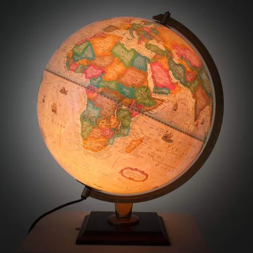 Vista 3 de Replogle Globes 83502 Carlyle Globo iluminado, pequeño, color blanco roto