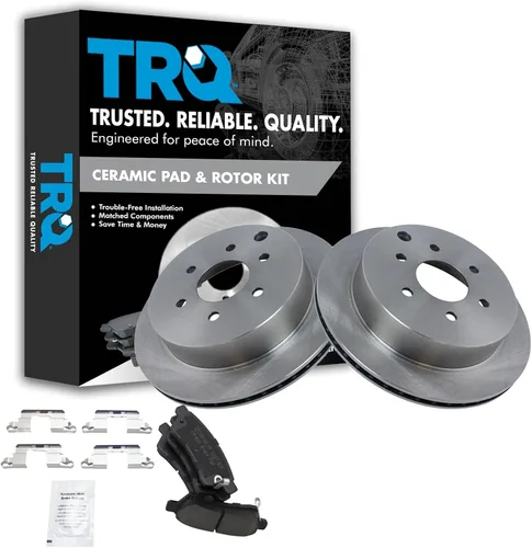 Vista 61 de TRQ Juego de pastillas de freno y rotor de cerámica trasera compatible con Honda Accord V6 1998-02 3.0L con frenos de disco traseros 02-06 Acura RSX