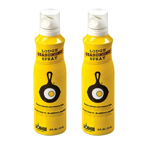 Vista 2 de Lodge Spray de condimento de hierro fundido, 100% aceite de canola, 8 onzas