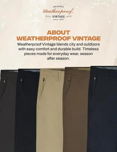 Vista 11 de Pantalones casual Weatherproof Vintage para hombre - Ajuste regular, ultra elásticos, parte delantera plana, chinos Pantalones ligeros para trabajo