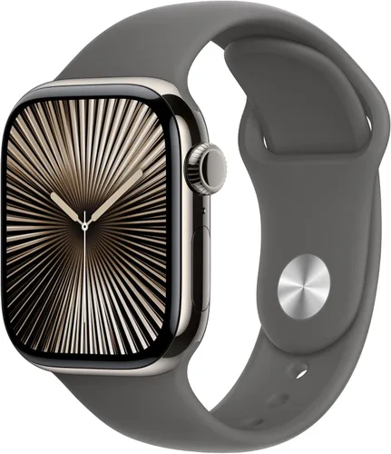 Vista 19 de Apple Watch Series 10 [GPS 42 mm] Smartwatch con caja de aluminio negro brillante y correa deportiva negra - M/L. Rastreador de fitness, aplicación