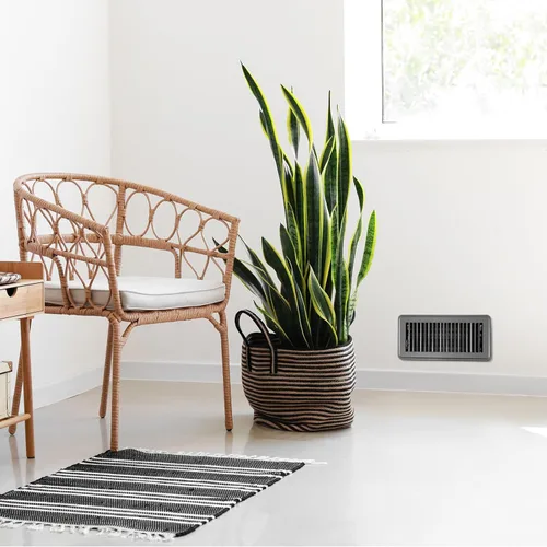 Vista 6 de Retisee 4 cubiertas de ventilación de registro de piso de 4 x 12 pulgadas, rejillas de ventilación de piso de acero resistente con flujo de aire