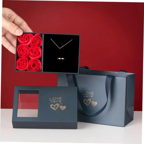 Vista 4 de CALLARON 2 juegos de caja de embalaje joyero anillo joyería regalo bolsas de regalo floral joyería vintage joyería de moda joyería de moda flor