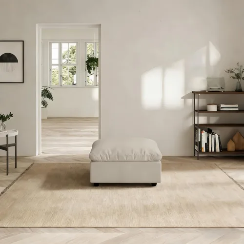 Vista 51 de Sofá seccional moderno de lino en forma de L para sala de estar, sofás modulares con relleno de plumón, fundas de cojín de sofá desmontables, sofá