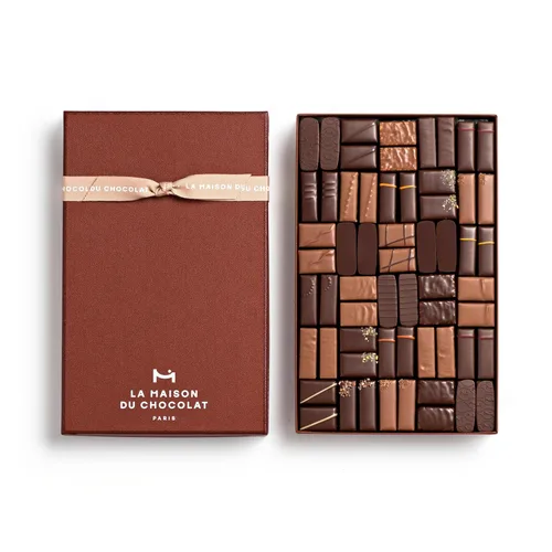 Vista 12 de LA MAISON DU CHOCOLAT Coffret Maison - Caja de regalo de chocolate francés oscuro gourmet (24 piezas)