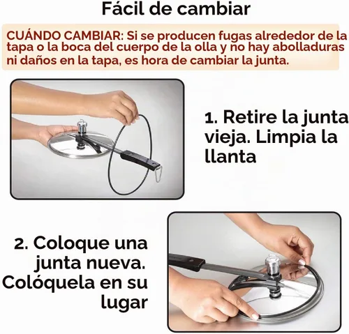 Vista 3 de HAWKINS - Anillo de sellado de juntas de goma para ollas a presión de 2 a 4 L (negro) - Juego de 2, juntas para bebé