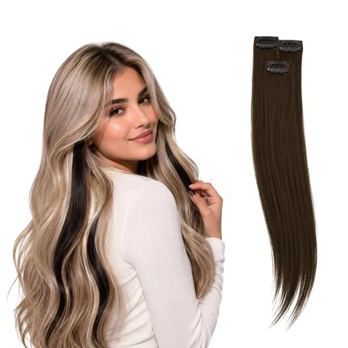 Vista 15 de WIGI 3 clips de cabello humano con reflejos, champán de 24 pulgadas #18A/60 Champaign Highlight