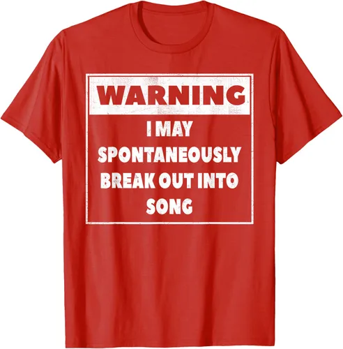 Vista 70 de Advertencia I may Spontaneously romper en canción camiseta