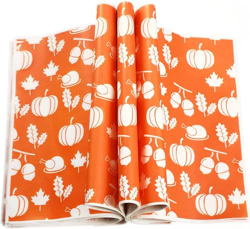 Vista 13 de Tenare 150 hojas de papel encerado de Halloween para otoño, hojas de arce