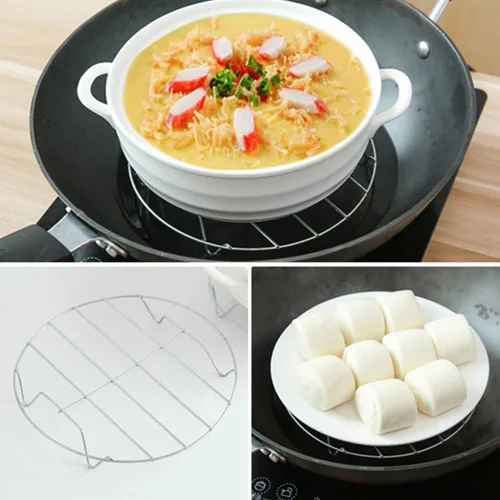 Vista 2 de 6 Pcs Cooking Rack Steam with Footed Base Stainless Steel