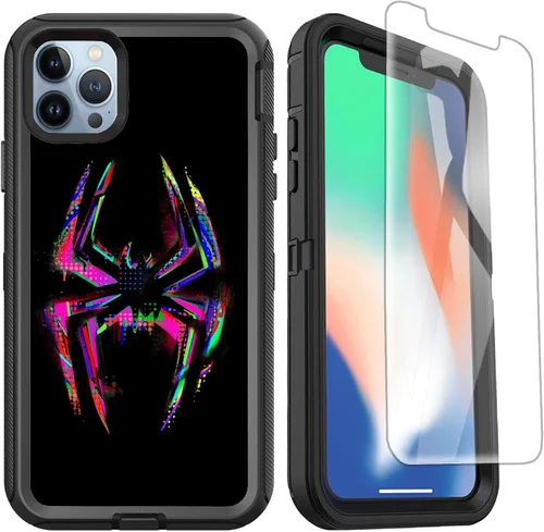 Vista 11 de Funda compatible con iPhone 13 Pro con protector de pantalla, diseño de bandera americana antigua para hombres y niños, 3 capas, resistente, a