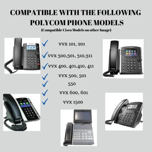 Vista 4 de Fuente de alimentación de 48 voltios Adaptador de corriente compatible con modelos de teléfono VOIP VVX Polycom y Cisco seleccionados CP-7941