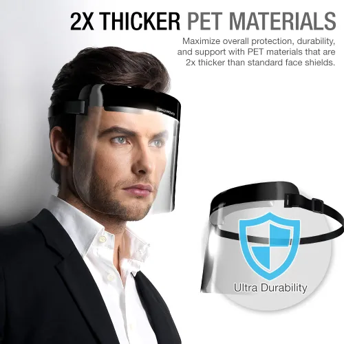 Vista 3 de Purity Protectores faciales de seguridad para adultos (paquete de 3) material transparente PET completo con ajuste deslizante integrado banda