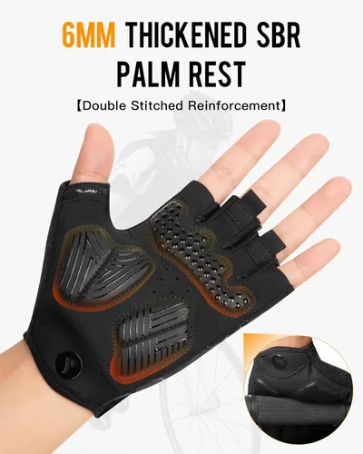 Vista 2 de ATERCEL Guantes de ciclismo para hombre, para ciclismo, entrenamiento, gimnasio, entrenamiento, levantamiento de pesas, al aire libre, motocross