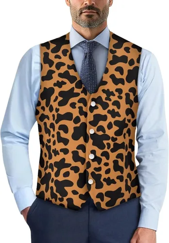 Vista 10 de TODIYADDU Chaleco de cuello en V para hombre, chaquetas de traje sin mangas Maple Leaf