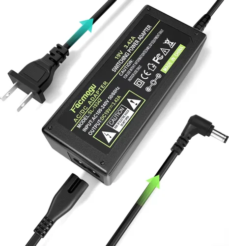 Vista 3 de Facmogu DC 19V 3.42A Fuente de alimentación, transformadores 100-240V AC a DC 19Volt de 65 vatios, adaptador de corriente convertidor con enchufe DC