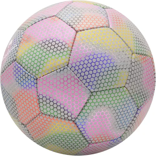 Vista 2 de Balón de fútbol reflectante con bomba, brillante tamaño 5 para niñas, pelota de fútbol de entrenamiento para jóvenes y adultos