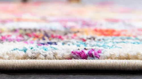 Vista 4 de Tapete Unique Loom colección Jardin para múltiples áreas, abstracta, vibrante, Polipropileno, Multi/Beige