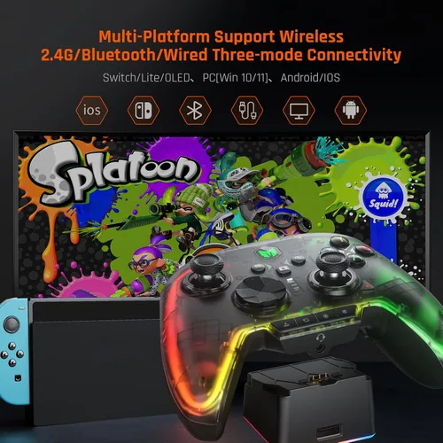 Vista 2 de BIGBIG WON Wireless Switch Controllers for Nintendo SwitchPC WindowsAndroidIOS, Bluetooth Wired PC Game Controller With 6-Axis