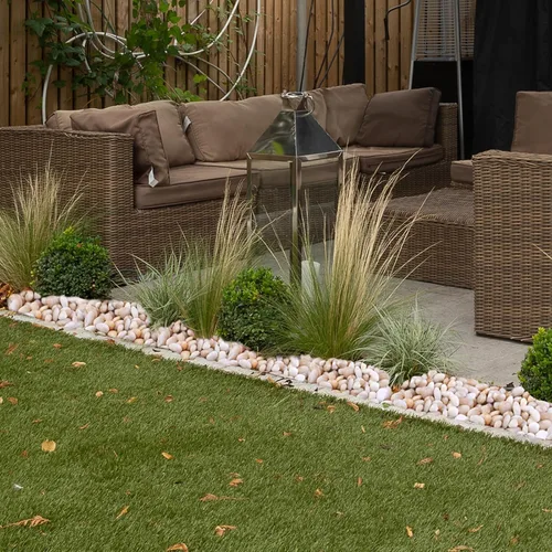 Vista 6 de Roca de río blanco crema de 20 libras, guijarros decorativos para plantas, rocas de río para paisajismo al aire libre, piedras pulidas de 0.3 a 0.8