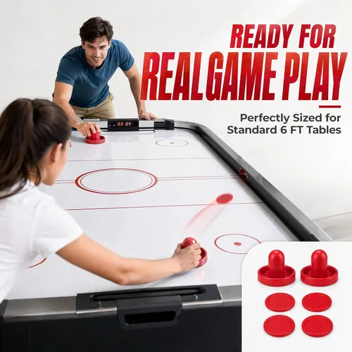 Vista 2 de Juego de discos y paletas de hockey de aire con 2 empujadores y 4